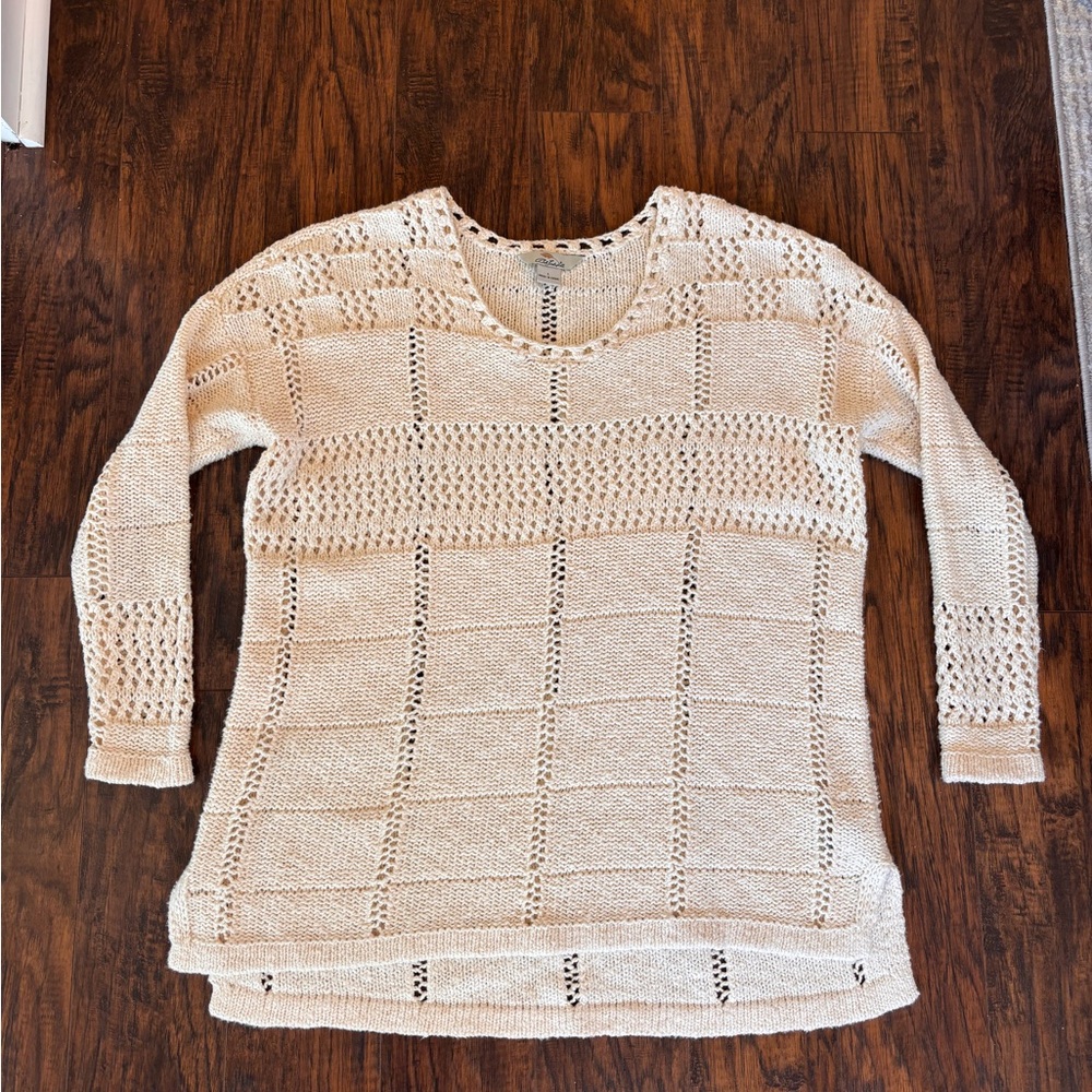 Bob Timberlake 100% Cotton Crochet Tunic Sweater Beach Coastal Swim Size Large